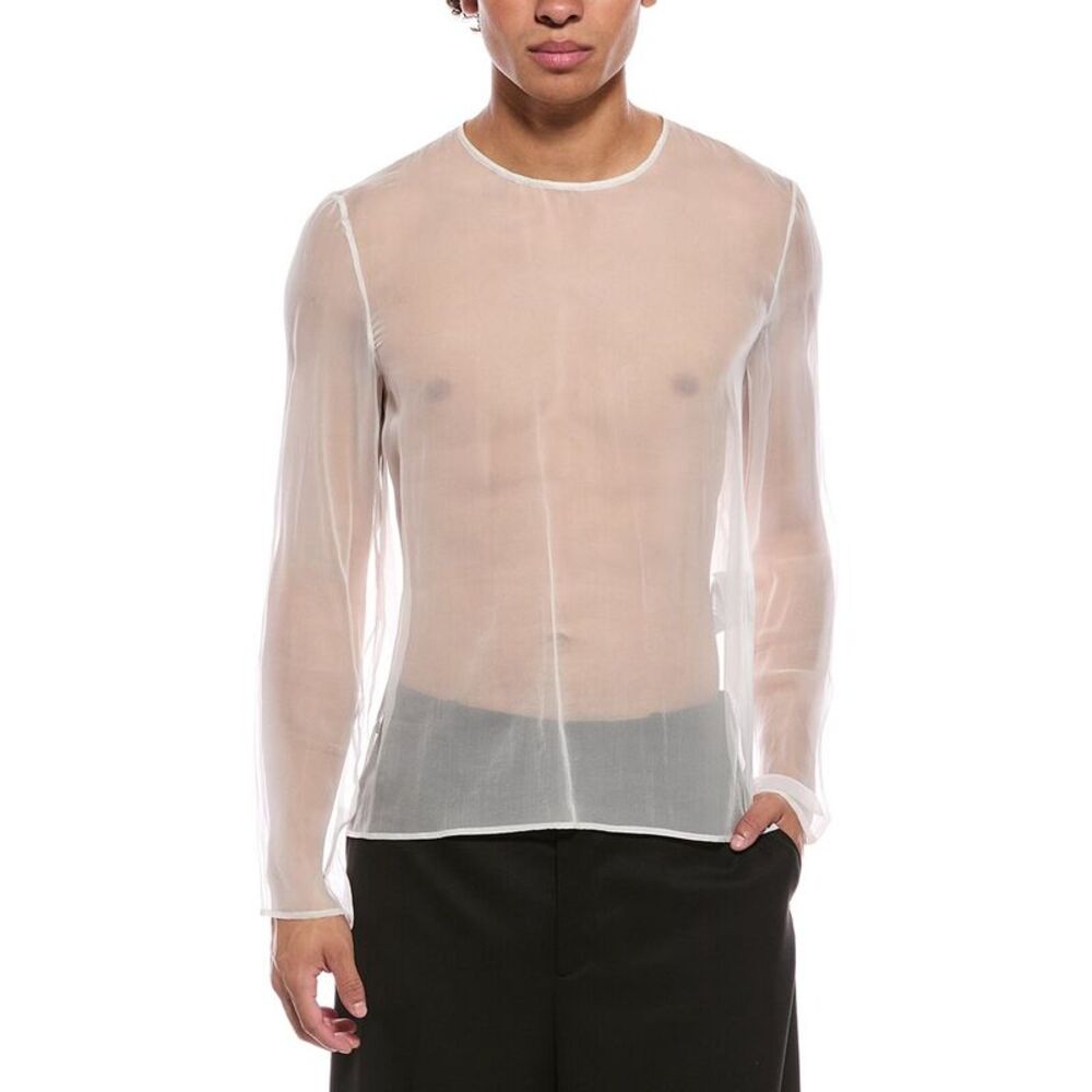 Valentino Mens  Silk Shirt, White